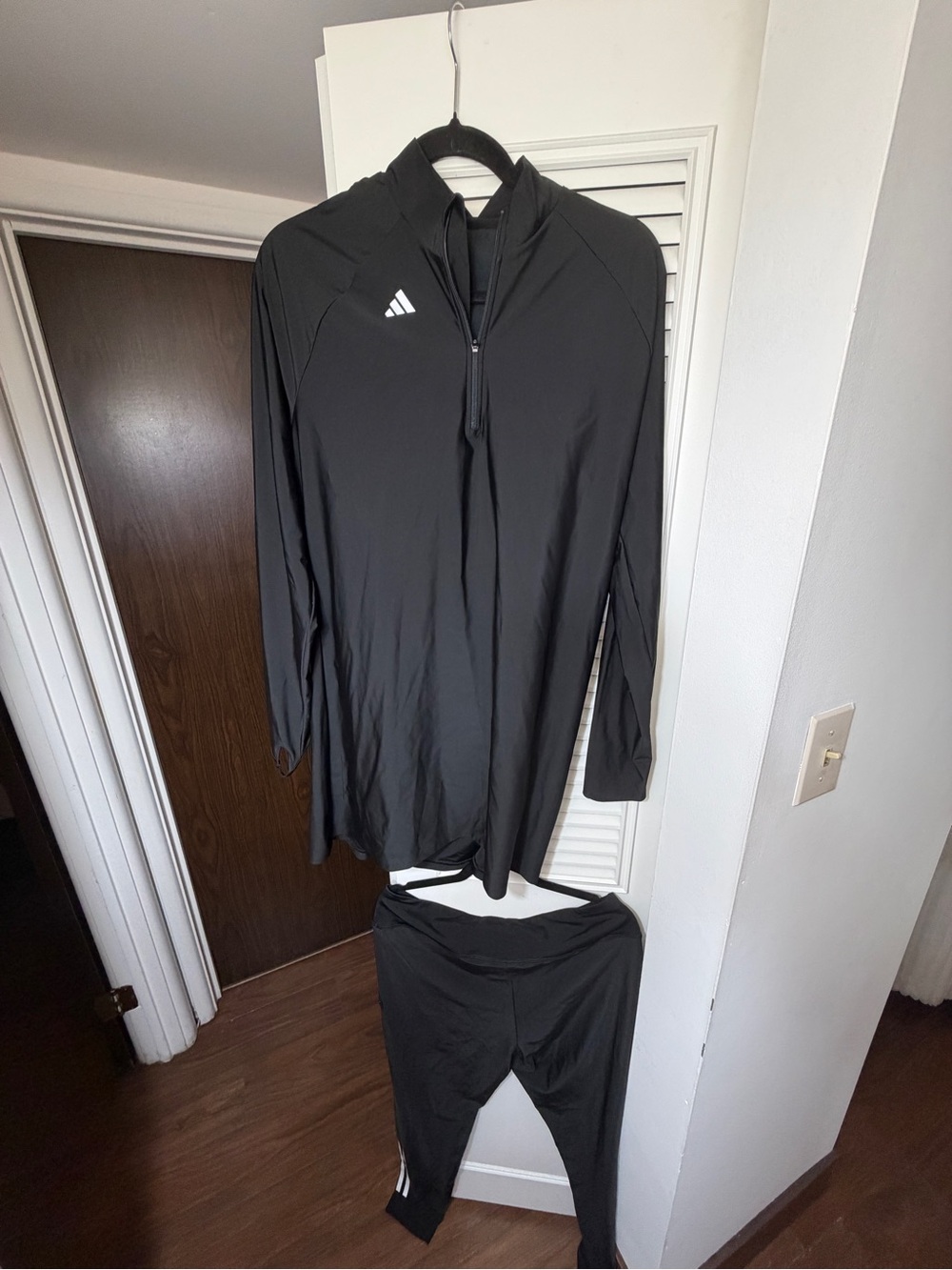 adidas women’s 2-piece swim set in black, size xl.
